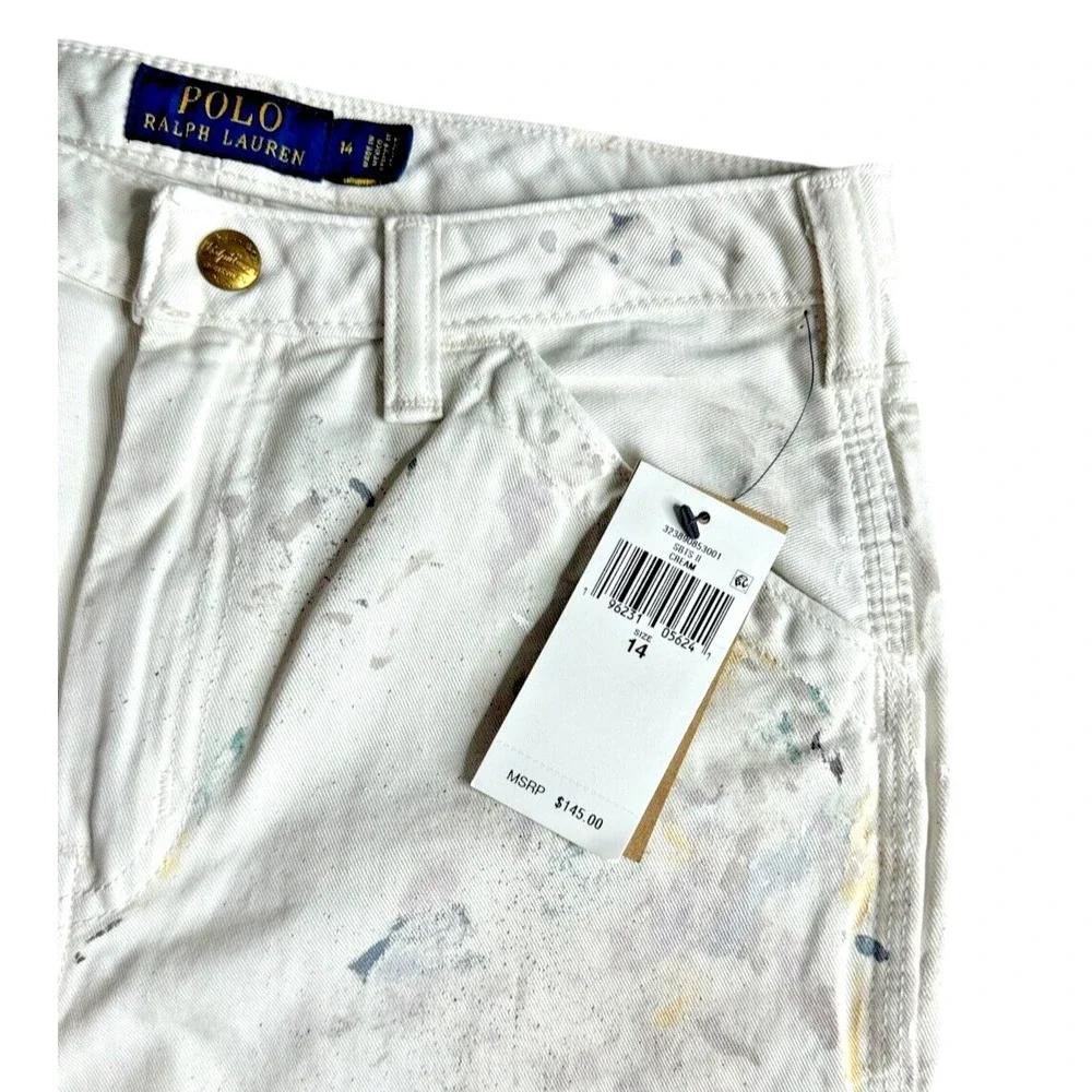Polo‎ Ralph Lauren Boys 14 Straight Twill Jeans Cream 100% Cotton Premium